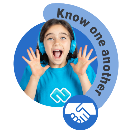 A girl is excited to get to know others