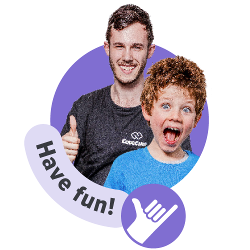 A teacher and his student are having fun